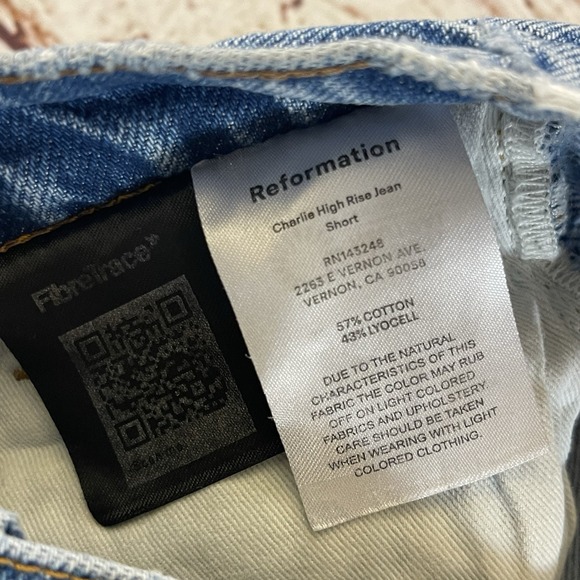 Reformation Jeans Women's Size 25 Charlie High Rise Jean Shorts Summer - Picture 5 of 6